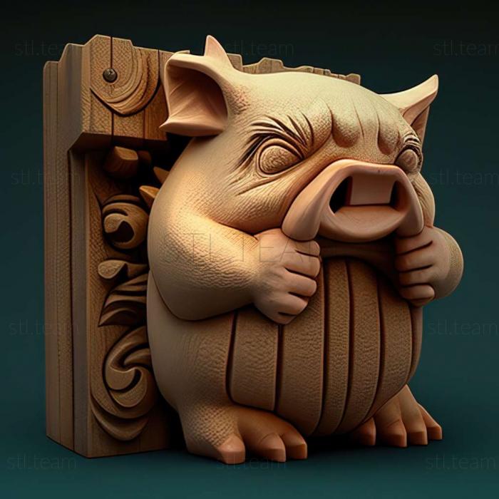 3D model Squishy the Suicidal Pig game (STL)